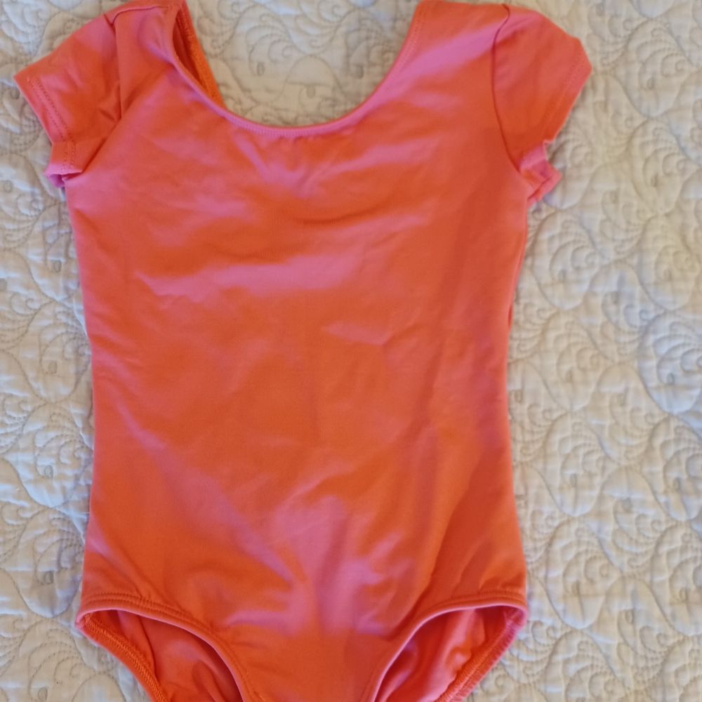 Coral leotard, size 6-7